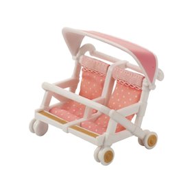 Epoch The Sylvanian Families - Καροτσάκι Διδύμων Ροζ 