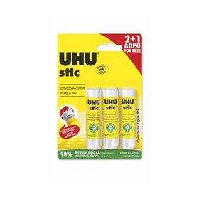 UHU Κόλλα Stic 8.2 Γρ. Καρτέλα 2+1 Τεμάχια  UHU Κόλλα Stic 8.2 Γρ. Καρτέλα 2+1 Τεμάχια