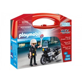 Playmobil Βαλιτσάκι Αστυνόμος Με Μοτοσικλέτα 