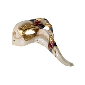 CLOWN ΜΑΣΚΑ ΒΕΝ PAPER MACHE ΠΟΥΛΙ ΜΑΚΡΥ ΡΑΜΦΟΣ Σε 3 Χρώματα 