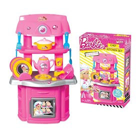 dede Κουζίνα Barbie Chef Με 16 Αξεσουάρ  dede Κουζίνα Barbie Chef Με 16 Αξεσουάρ