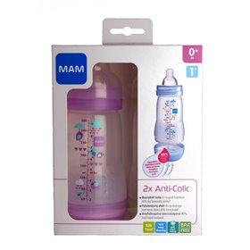 MAM ΜΠΙΜΠΕΡΟ Anti-Colic 260Ml Χ2 Θήλη Σιλικόνη 0+ Μηνών  MAM ΜΠΙΜΠΕΡΟ Anti-Colic 260Ml Χ2 Θήλη Σιλικόνη 0+ Μηνών