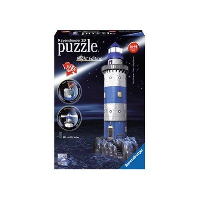 Ravensburger Παζλ 3D 216Τμχ Φάρος Νυχτερινή Έκδοση 