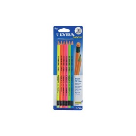 Lyra Μολύβι Με Γόμα Hb Neon 6Tem Blister 