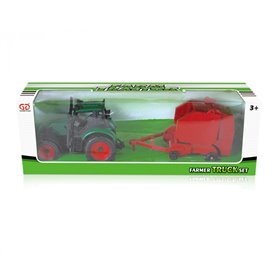  Friction Farmer Car Τρακτέρ Με Τρακτέρ Με Ρυμουλκόμενο 