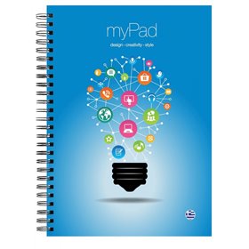 A&ampG PAPER Τετράδιο Σπιράλ Β5 4Θεματα 120Φ Mypad 