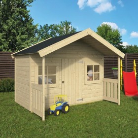 Ξύλινο Παιδικό Σπιτάκι Κήπου Aladdin με Φράχτη Μπεζ 180x120x162εκ Ξύλινο Παιδικό Σπιτάκι Κήπου Aladdin με Φράχτη Μπεζ 180x120x162εκ