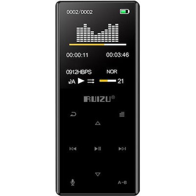 "Ruizu D29 MP3 Player (16GB) με Οθόνη TFT 1.8"" SBP1120/10 Bundle Μαύρο"