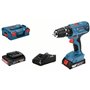 Bosch Pro GSB 18V-21 Κρουστικό Δραπανοκατσάβιδο Μπαταρίας 18V 2x2Ah 06019H1109