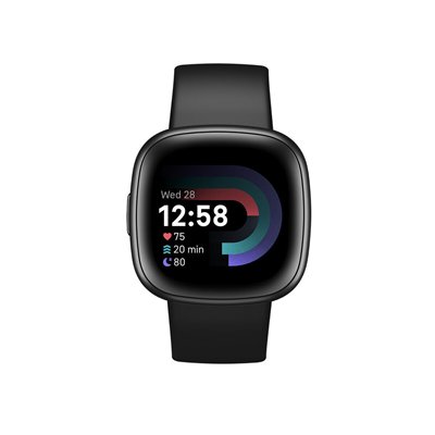 Fitbit Versa 4 Aluminium 41mm Αδιάβροχο Smartwatch με Παλμογράφο (Μαύρο)