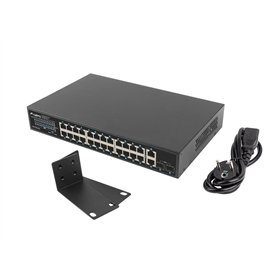 Lanberg RSGE-24P-2GE-2S-360 Unmanaged L2 PoE+ Switch με 24 Θύρες Gigabit (1Gbps) Ethernet και 2 SFP Θύρες