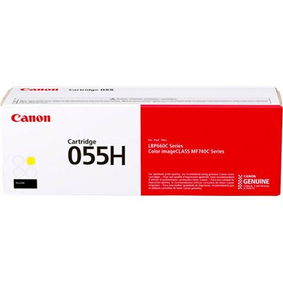 Canon 055H Γνήσιο Toner Laser Εκτυπωτή Κίτρινο High Capacity 5900 Σελίδων (3017C002)