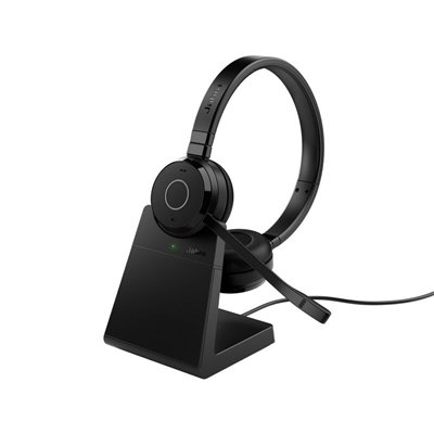Jabra Evolve 65 TE Link 390a MS Stereo Stand Ασύρματα On Ear Multimedia Ακουστικά με μικρόφωνο και σύνδεση Bluetooth / USB-A