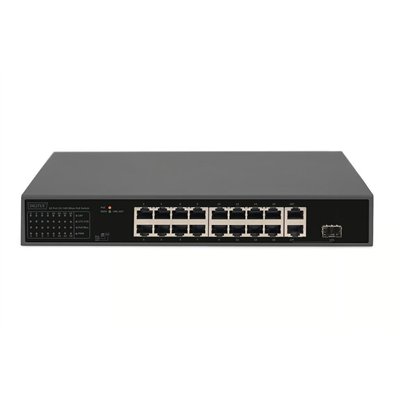 Digitus DN-95355 Unmanaged L2 PoE+ Switch με 16 Θύρες Gigabit (1Gbps) Ethernet και 1 SFP Θύρα