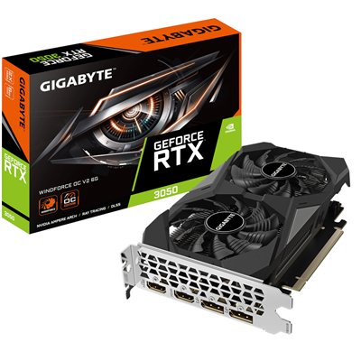 Gigabyte GeForce RTX 3050 6GB GDDR6 Windforce OC v2 Κάρτα Γραφικών GV-N3050WF2OCV2-6GD