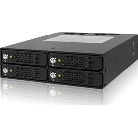 Icy Dock ToughArmor Rugged Full Metal 4 Bay 2.5 Inch SATA/SAS HDD And SDD Backplane Cage with locking Trays for External 5.25 In