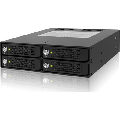 Icy Dock ToughArmor Rugged Full Metal 4 Bay 2.5 Inch SATA/SAS HDD And SDD Backplane Cage with locking Trays for External 5.25 In