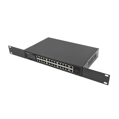 Lanberg RSGE-24P-2GE-2S-250 Unmanaged L2 PoE+ Switch με 24 Θύρες Gigabit (1Gbps) Ethernet και 2 SFP Θύρες