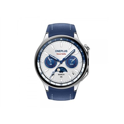 OnePlus Watch 2 Stainless Steel 47mm Αδιάβροχο με Παλμογράφο (Nordic Blue Edition)