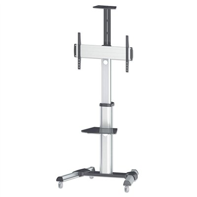 Manhattan Aluminum Height-Adjustable Multimedia Βάση Τηλεόρασης Δαπέδου έως 70" και 50kg