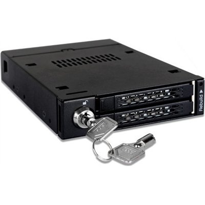 Icy Dock ToughArmor Rugged Full Metal Dual Bay RAID 2.5 Inch SATA HDD/SSD Mobile Rack for External 3.5 Inch Drive Bay Μαύρο (MB9