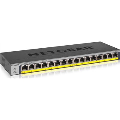 NetGear GS116PP Unmanaged L2 PoE+ Switch με 16 Θύρες Gigabit (1Gbps) Ethernet