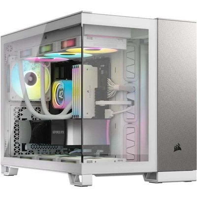 Corsair 2500X Gaming Micro Tower Κουτί Υπολογιστή με Πλαϊνό Παράθυρο White/Satin Gray Aluminum