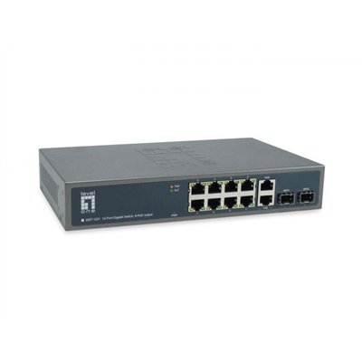 Level One GEP-1221 Unmanaged L2 PoE++ Switch με 10 Θύρες Gigabit (1Gbps) Ethernet και 2 SFP Θύρες