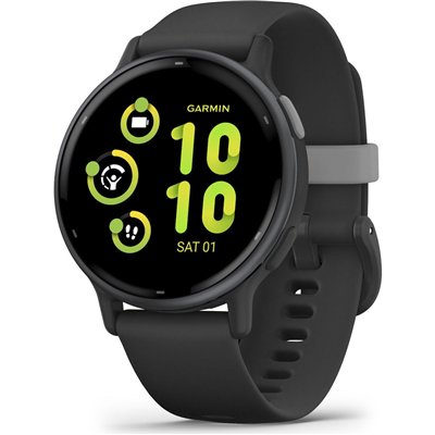 Garmin Vivoactive 5 Aluminium 42mm Αδιάβροχο Smartwatch με Παλμογράφο (Slate Bezel With Black Silicone Band)