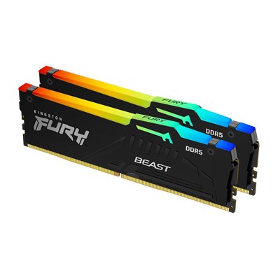 Kingston FURY Beast RGB DDR5 64GB RAM με 2x32GB Modules και Ταχύτητα 6000 για Desktop KF560C30BBEAK2-64