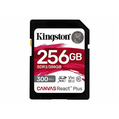 Kingston Canvas React Plus SDXC 256GB Class 10 U3 V90 UHS-II