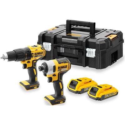 Dewalt DCK2060D2T Σετ Κρουστικό Δραπανοκατσάβιδο & Παλμικό Κατσαβίδι Brushless 18V με 2 Μπαταρίες 2Ah και Θήκη
