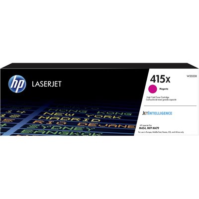 HP 415X Γνήσιο Toner Laser Εκτυπωτή Ματζέντα High Yield 6000 Σελίδων (W2033X)