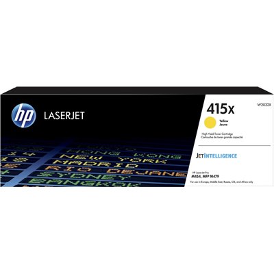 HP 415X Γνήσιο Toner Laser Εκτυπωτή Κίτρινο High Yield 6000 Σελίδων (W2032X)