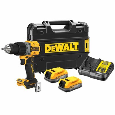 Dewalt PowerStack Κρουστικό Δραπανοκατσάβιδο Μπαταρίας Brushless 18V 2x1.7Ah DCD805E2T