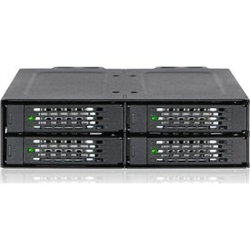 Icy Dock ToughArmor Rugged Full Metal 4-Bay 2.5 Inch NVMe U.2 SSD Mobile Rack For External 5.25 Inch Bay Μαύρο (MB699VP-B)