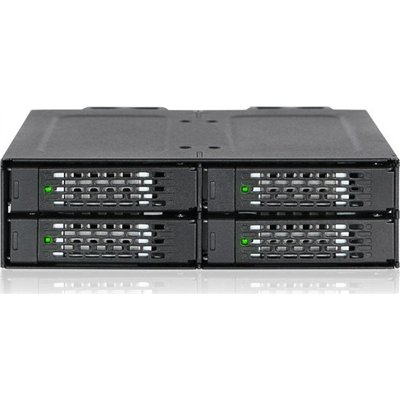 Icy Dock ToughArmor Rugged Full Metal 4-Bay 2.5 Inch NVMe U.2 SSD Mobile Rack For External 5.25 Inch Bay Μαύρο (MB699VP-B)