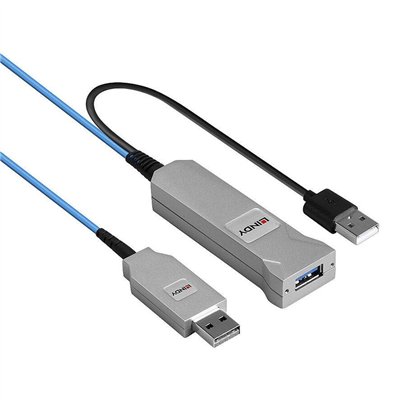 Lindy USB 2.0 Cable USB-A male - USB-A female / USB-A male Μπλε 30m 43345