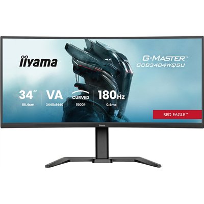 Iiyama G-Master GCB3484WQSU-B1 Ultrawide VA HDR Curved Gaming Monitor 34" QHD 3440x1440 180Hz
