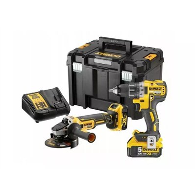 Dewalt DCK2020P2T Σετ Γωνιακός Τροχός & Δραπανοκατσάβιδο 18V με 2 Μπαταρίες 5Ah και Θήκη