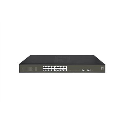 Level One GES-2118P L2 PoE+ Switch με 16 Θύρες Gigabit (1Gbps) Ethernet και 2 SFP Θύρες