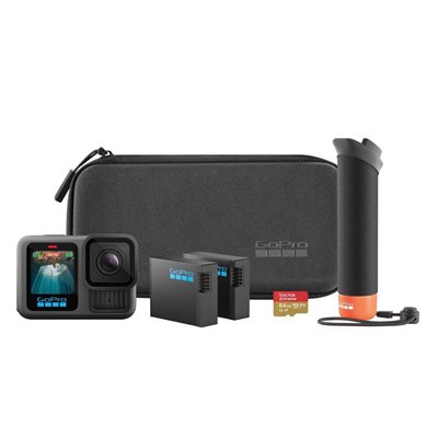 GoPro HERO13 Action Camera 5K Λήψης 360° Υποβρύχια Accessory Bundle με Οθόνη 2.27" και Wi-Fi Μαύρη