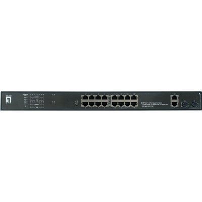 Level One GEP-2021 Unmanaged L2 PoE+ Switch με 16 Θύρες Gigabit (1Gbps) Ethernet και 2 SFP Θύρες