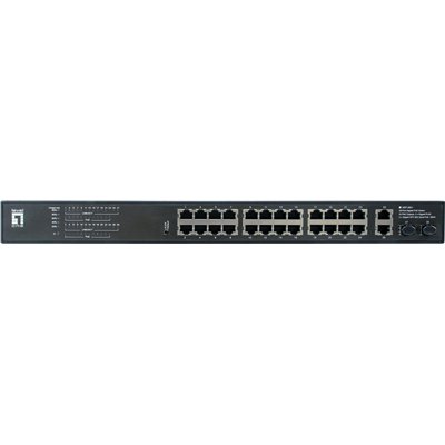 Level One GEP-2821 Unmanaged L2 PoE+ Switch με 24 Θύρες Gigabit (1Gbps) Ethernet και 2 SFP Θύρες
