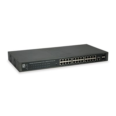 Level One GEP-2652 Unmanaged L2 PoE+ Switch με 26 Θύρες Gigabit (1Gbps) Ethernet και 2 SFP Θύρες