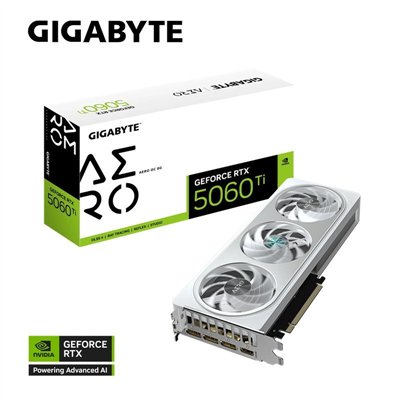 Gigabyte GeForce RTX 5060 Ti 8GB GDDR7 Aero OC White Κάρτα Γραφικών GV-N506TAERO OC-8GD