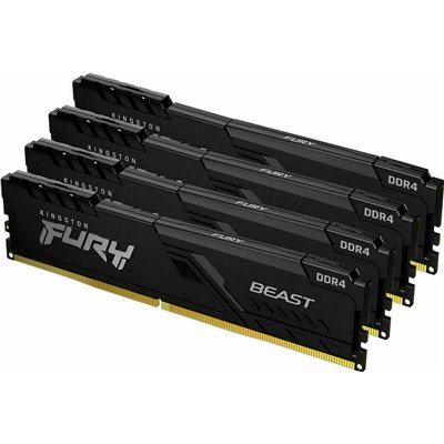 Kingston Fury Beast DDR4 128GB RAM με 4x32GB Modules και Ταχύτητα 3200 για Desktop KF432C16BBK4/128