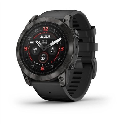 Garmin Fenix E Stainless Steel 47mm Αδιάβροχο Smartwatch με Παλμογράφο (Slate Grey Steel with Black Silicone Band)