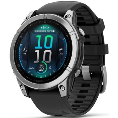 Garmin Fenix E Stainless Steel 47mm Αδιάβροχο Smartwatch με Παλμογράφο (Μαύρο)