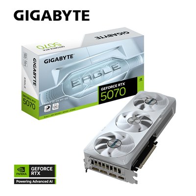 Gigabyte GeForce RTX 5070 12GB GDDR7 EAGLE OC ICE SFF 12G Κάρτα Γραφικών GV-N5070EAGLEOC ICE-12GD
